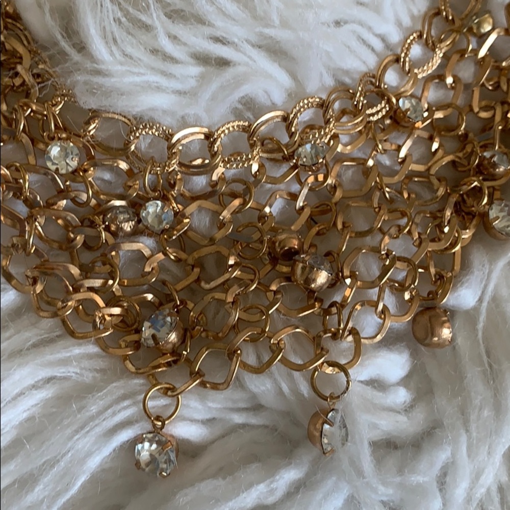 3/$20 Gold & Rhinestone Bib Necklace & Earrings